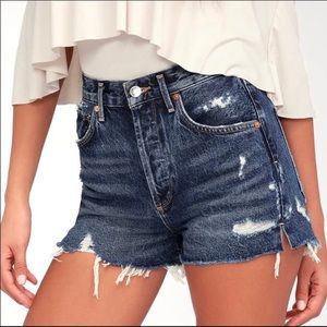 AGOLDE Jaden high rise cutoff denim shorts